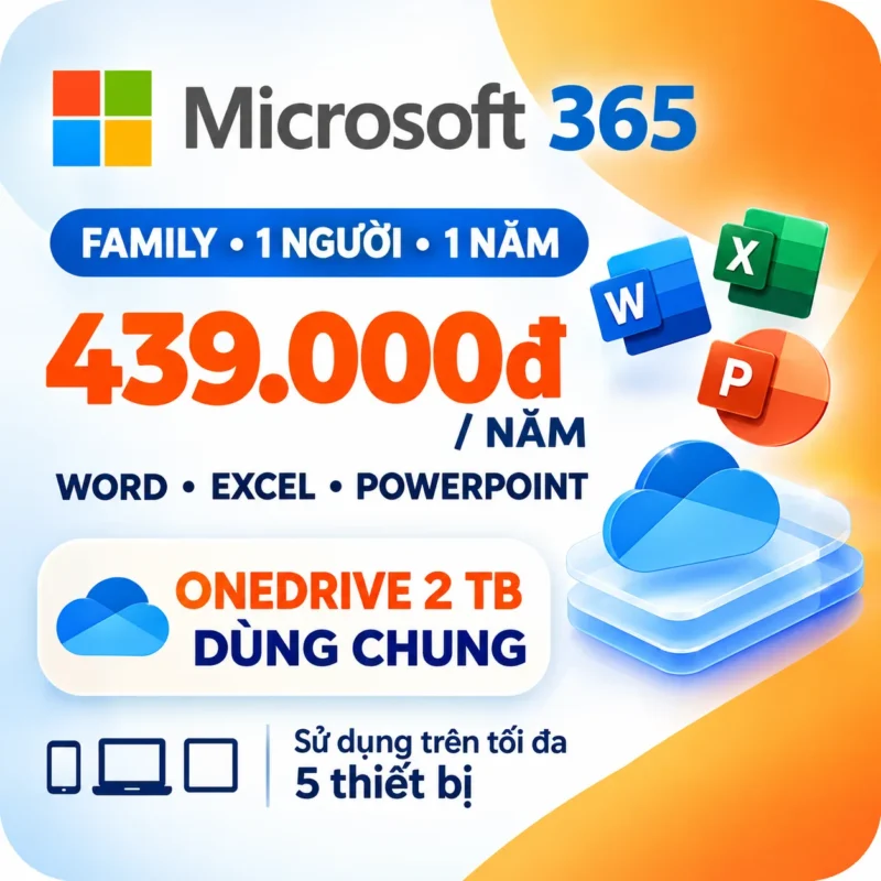 Microsoft 365 Family 1 User (Mua chung)