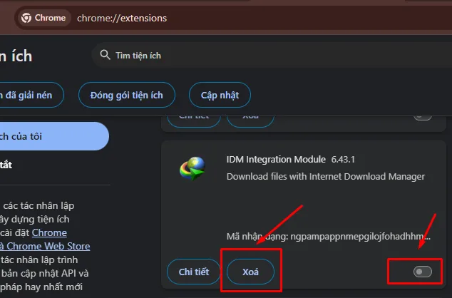 Kiểm tra tiện ích IDM Integration Module